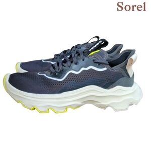 Sorel Kinetic Breakthru Lace Breakthrough Athletic Sneaker Black White Women 7.5